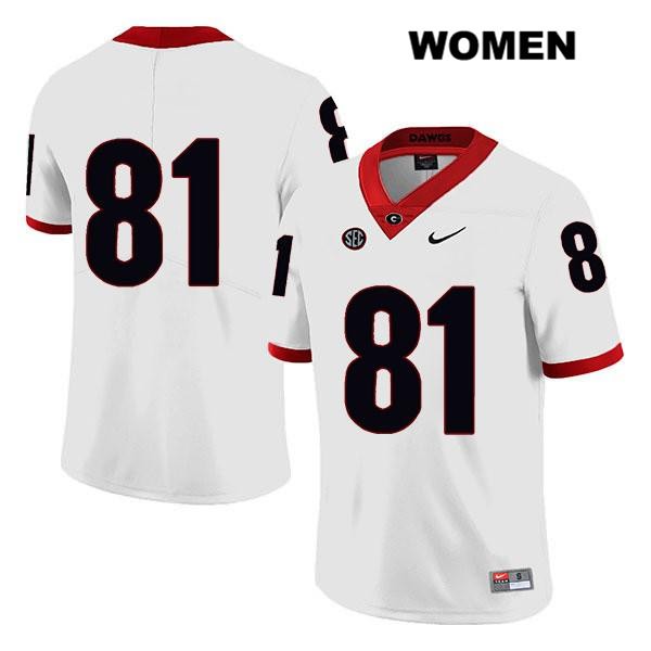 Georgia Bulldogs Women's Jaylen Johnson #81 NCAA No Name Legend Authentic White Nike Stitched College Football Jersey SNO1756EL